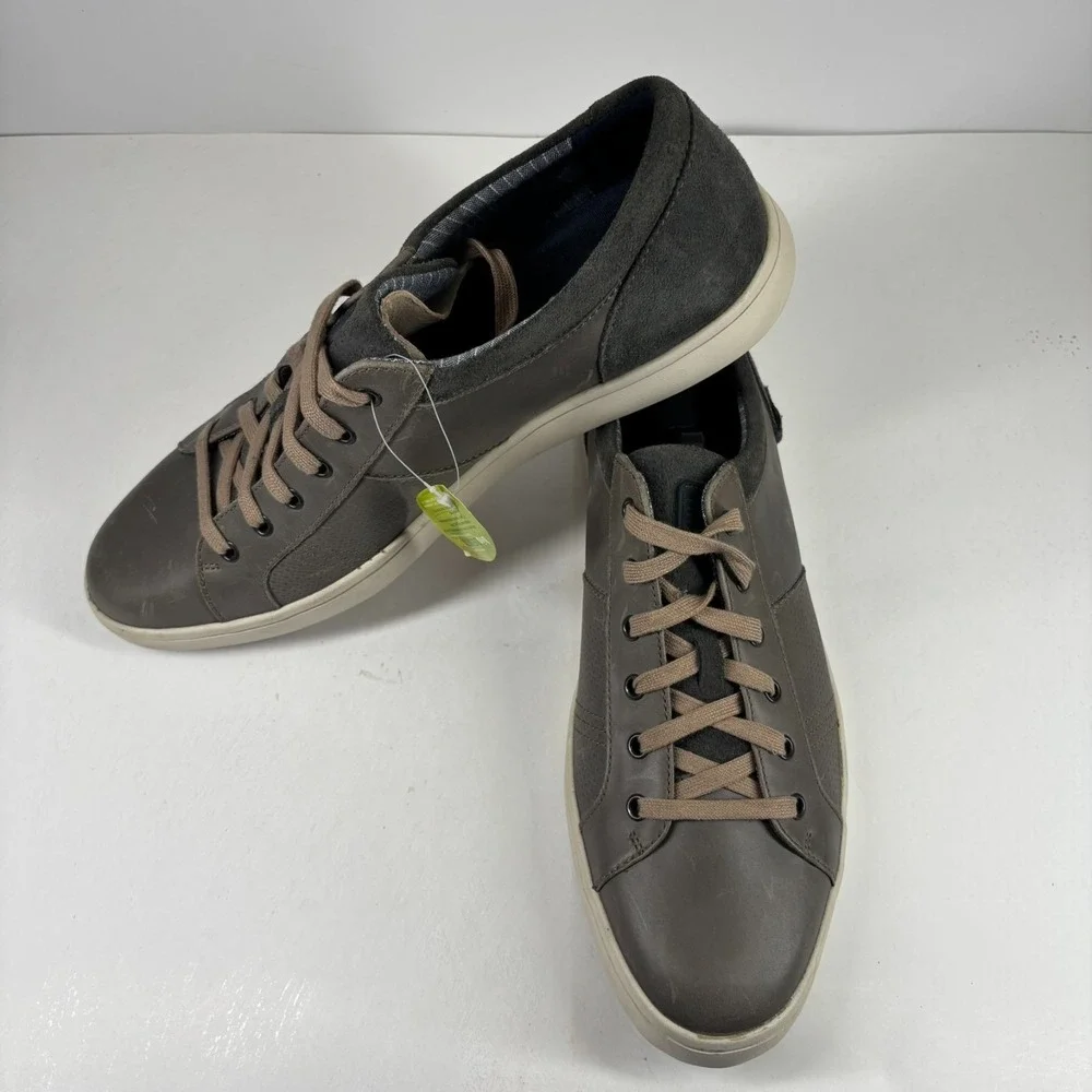 Rockport Colle Tie Men's US 14M Gray Leather Lace-Up Comfort Sneakers CH1742